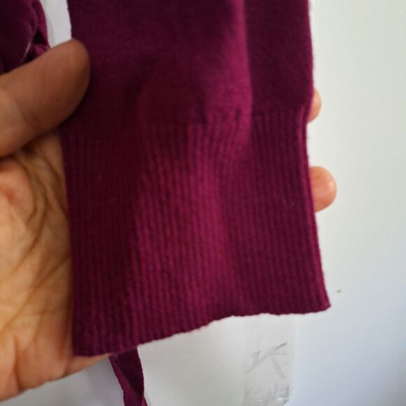 An Umgee Laced Women's Sweater Maroon Stylish Office Siren Y2K Pullover Size M - Picture 6 of 8